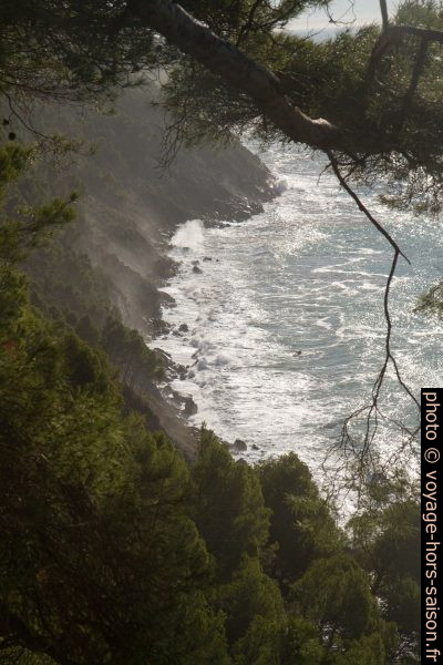 Côte rocheuse abrupte au sud de Tellaro. Photo © Alex Medwedeff