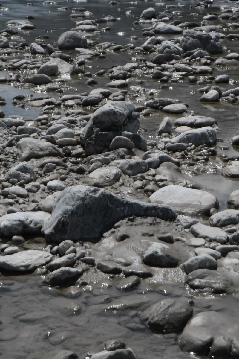 Galets de calcaire dans la rivière Lech. Photo © Alex Medwedeff