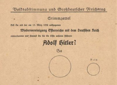 Le bulletin de vote de l'Anschluss