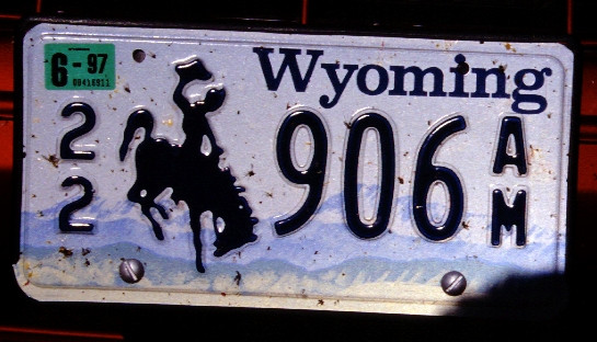 Plaque du Wyoming avec un dompteur de cheval. Photo © André M. Winter