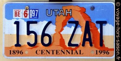 Plaque de l'Utah Arches National Park Centennial. Photo © André M. Winter