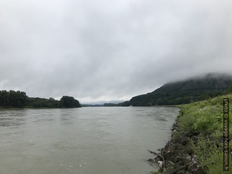 Le Danube et le Braunsberg sous d'épais nuages. Photo © Alex Medwedeff