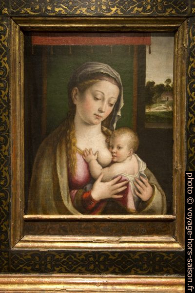 Vierge du lait par Luca Longhi de Ravena, 16e siecle. Photo © André M. Winter