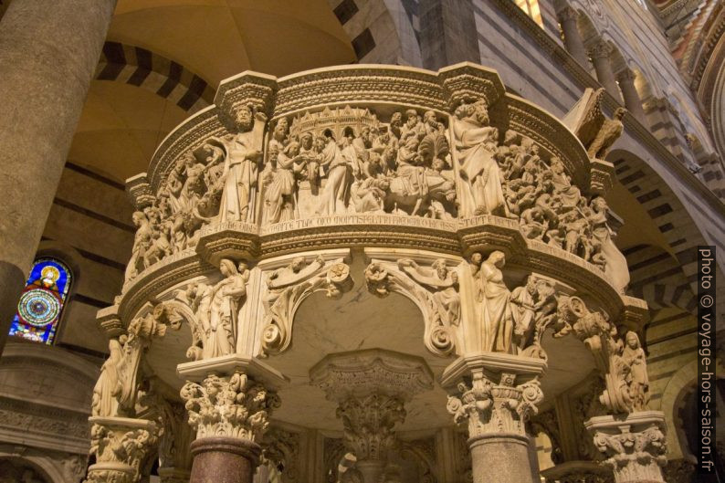 La chaire sculptée par Giovanni Pisano dans la cathédrale de Pise. Photo © André M. Winter