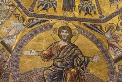 Christ du Jugement dernier monumental de la mosaïque du plafond du Baptistère de Florence. Photo © Alex Medwedeff
