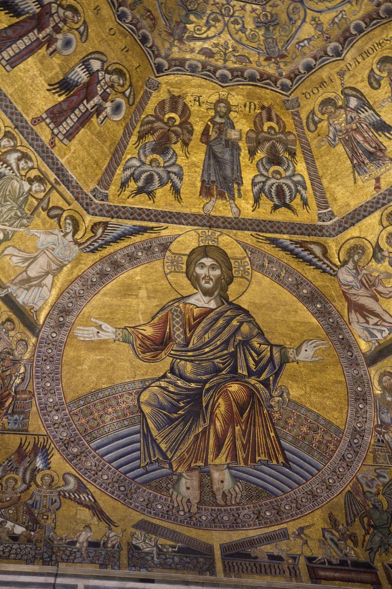Christ du Jugement dernier monumental de la mosaïque du plafond du Baptistère de Florence. Photo © Alex Medwedeff
