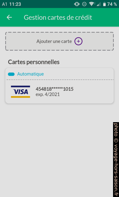 Application Nugo (n'existe plus) gestion des cartes de crédit. Photo © André M. Winter