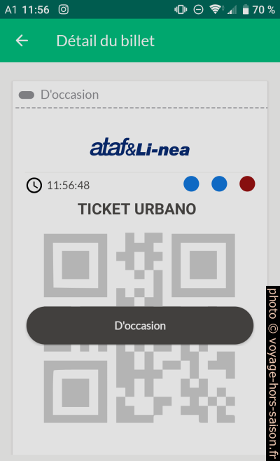 Application Nugo (n'existe plus) ticket en code QR. Photo © André M. Winter