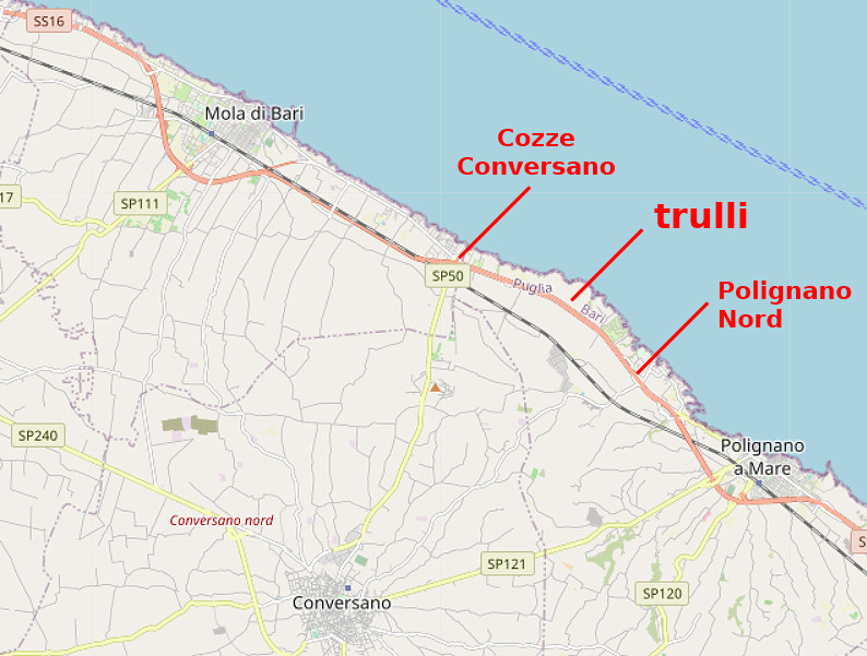 Carte OpenStreetMap de la La Costa dei trulli Ripagnola