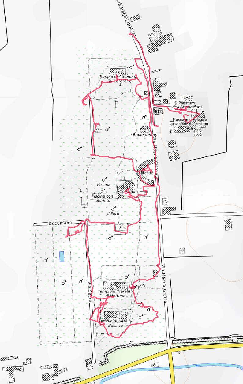 Carte OpenTopoMap de Paestum