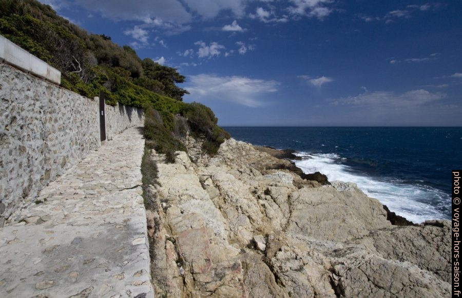 Soleil sur le sentier du littoral sur la Presqu'île du Cap Ferrat. Photo © André M. Winter