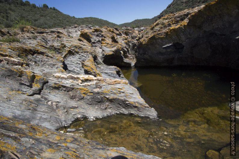 Eau stagnante dans un creux près du Pulo do Lobo. Photo © André M. Winter