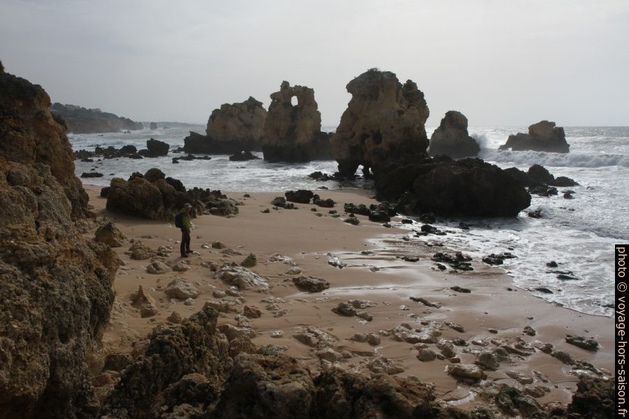 Rochers de la Praia dos Arrifes par mer basse. Photo © Alex Medwedeff