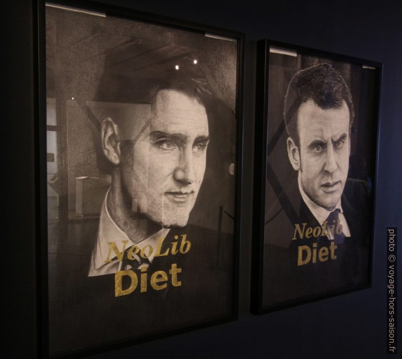 Neolib Diet affichant Justin Trudeau et Emmanuel Macron. Photo © André M. Winter