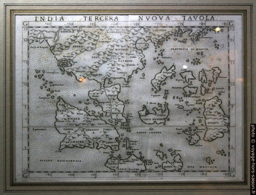 Carte India Tercera Nuova Tavola par Girolamo Ruscelli de 1561. Photo © André M. Winter
