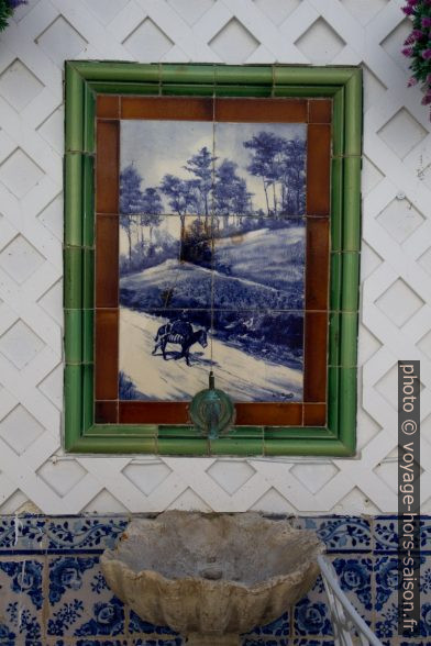 Azulejo montrant une femme sur un âne. Photo © Alex Medwedeff