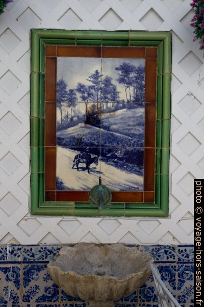 Azulejo montrant une femme sur un âne. Photo © Alex Medwedeff