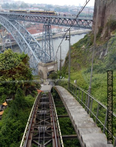 Rails courbées du Funicular dos Guindais. Photo © André M. Winter