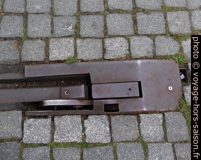 Système heurtoir plat en bout de ligne du tramway de Porto. Photo © André M. Winter