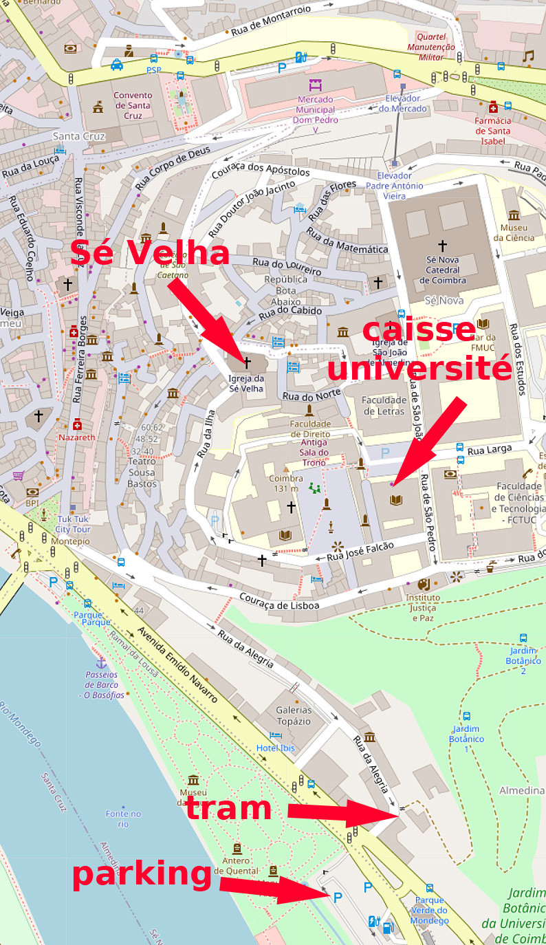 Carte OpenStreetMap de Coimbra