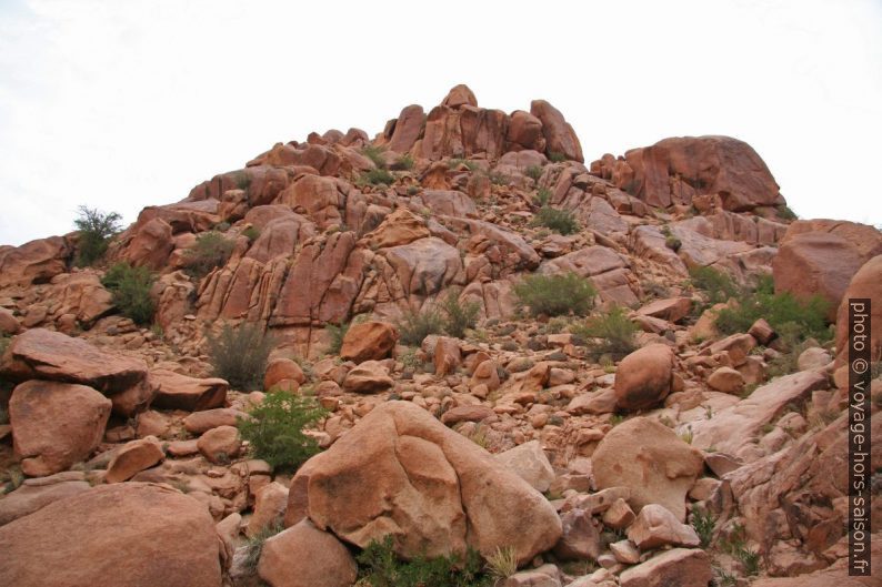 Rochers granitiques au sud de Tafraoute. Photo © André M. Winter