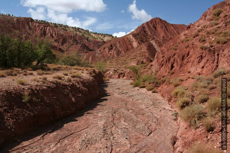 Oued dans les terres rouges du Haut Atlas. Photo © André M. Winter