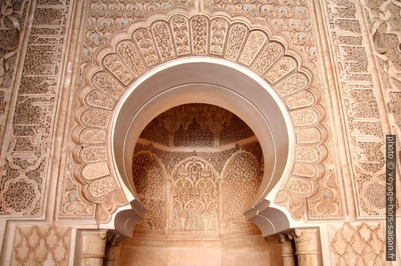 Mihrab de la Medersa Ben Youssef. Photo © André M. Winter