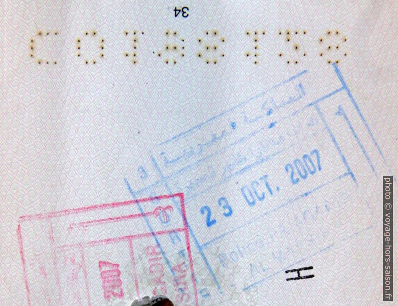 Visa de sortie de Tunisie. Photo © André M. Winter