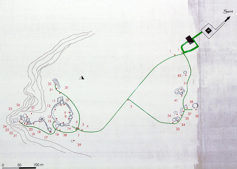 Plan du Sanctuaire nuragique de Santa Vittoria. Photo © André M. Winter