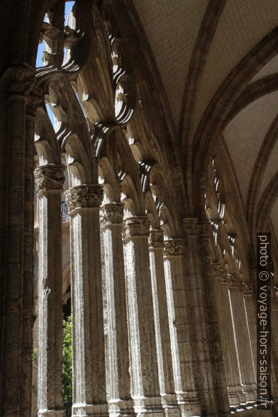 Colonnettes du remplage d'une arcade du cloître de la cathédrale d'Oviedo. Photo © Alex Medwedeff