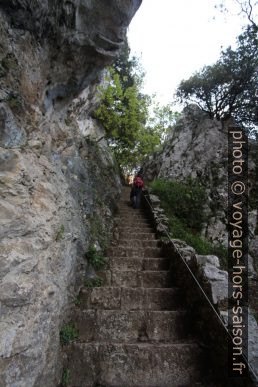 Hautes marches de l'escalier du Faro del Caballo. Photo © André M. Winter