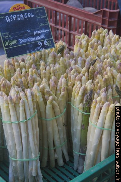 Asperges de Dordogne marché de Bergerac. Photo © Alex Medwedeff