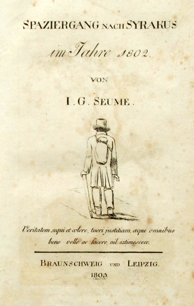 Titre du livre Spaziergang à Syrakus de 1803. Photo CCBY3 Wikimedia H.-P.Haack