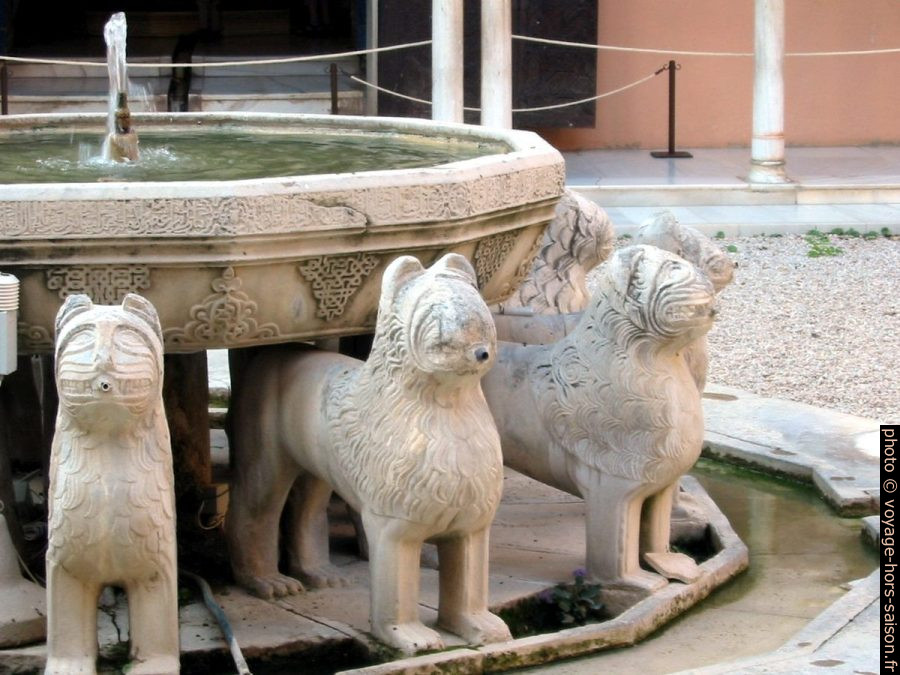 Le lions de la fontaine du Patio de los Leones. Photo © André M. Winter