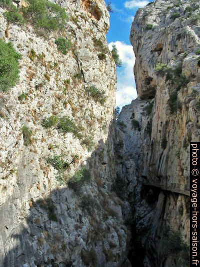Partie nord du Caminito del Rey en 2003. Photo © André M. Winter