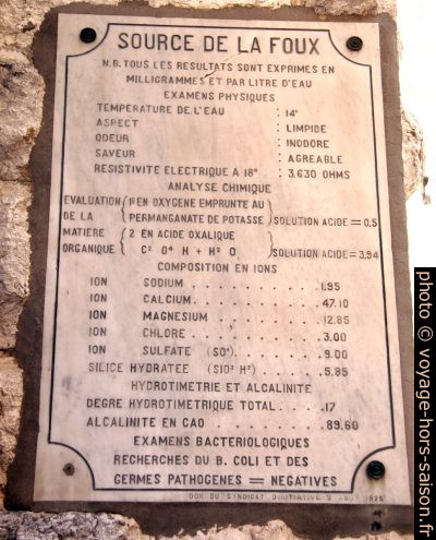 Examen chimique et bactériologique de la Source de la Foux de 1925. Photo © André M. Winter