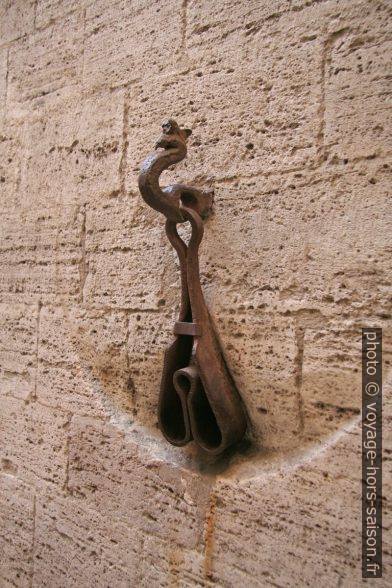 Attaches pour chevaux sur le mur du Palazzo dei Priori. Photo © Alex Medwedeff