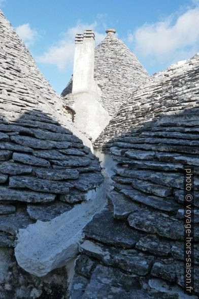 Rigoles entre les cônes de trulli à Alberobello. Photo © André M. Winter