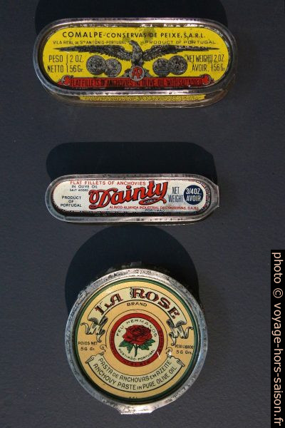 Petites boîtes de conserve d’anchois de différentes marques. Photo © André M. Winter