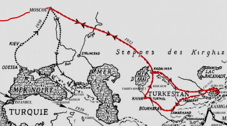Carte du voyage d'Ella Maillart en 1935