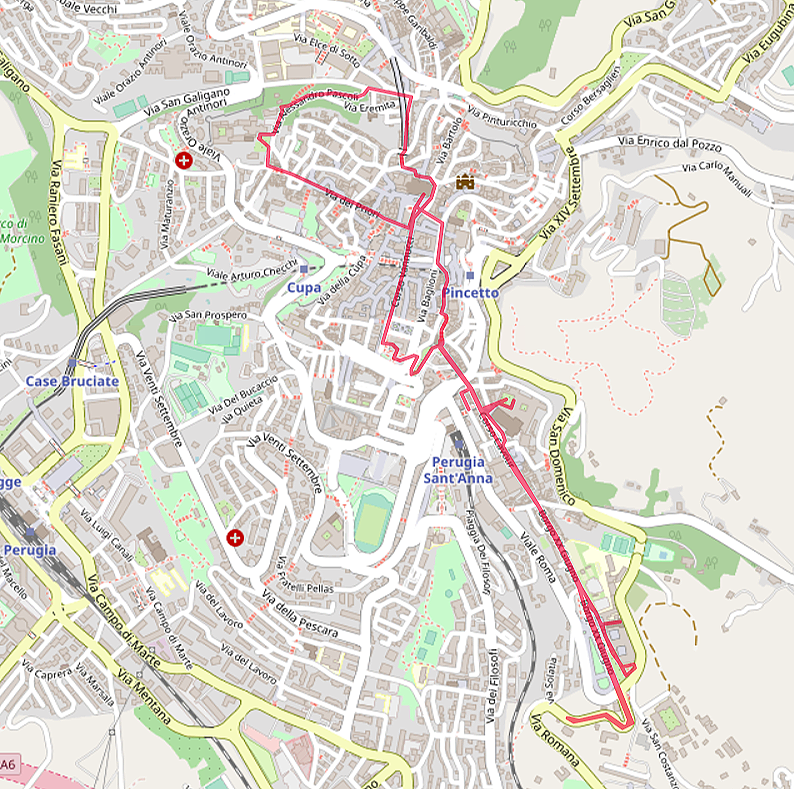 Carte OpenStreetMap de Perugia