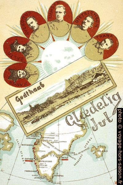 Carte postale avec les membres de l’expédition