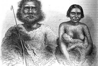 "Australie du sud -Types indigènes". Dessin de G. Fath d'après Petermann