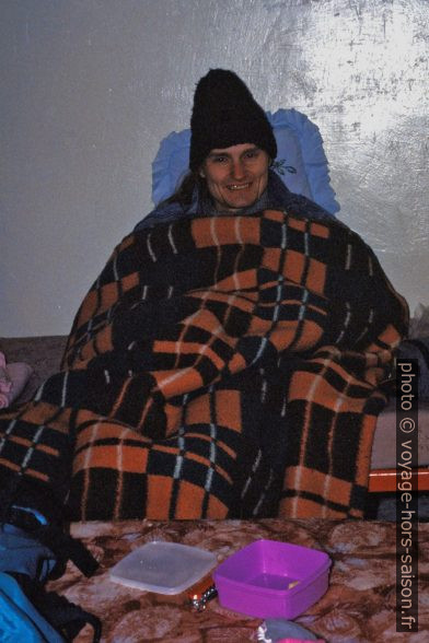 Leonhard dans la chambre d'hôtel à 5°C. Photo © André M. Winter