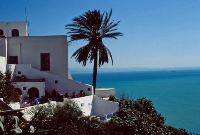 Vue du Café Sidi Chabaane à Sidi Bou Saïd. Photo © Leonhard Schwarz