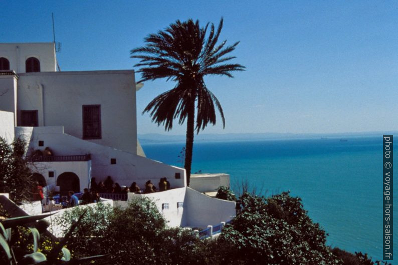 Vue du Café Sidi Chabaane à Sidi Bou Saïd. Photo © Leonhard Schwarz