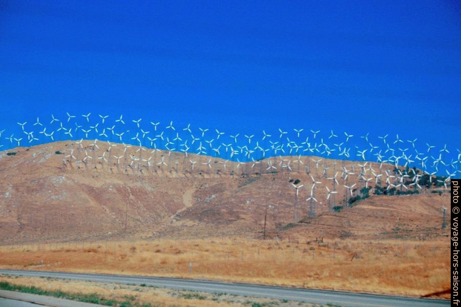 Éoliennes sur le col Tehachapi. Photo © Alex Medwedeff