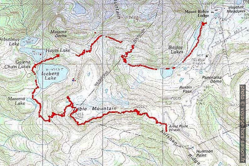 Tracé GPS de du tour de Table Mountain. Carte par Martin Galanda et Peter Sykora