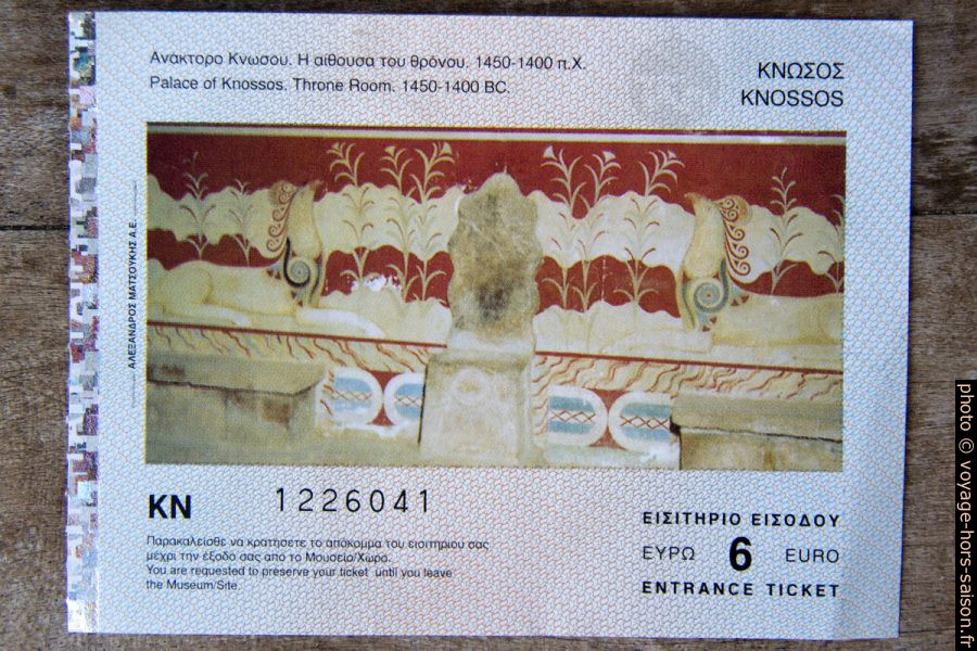 Carte d'entrée pour Cnossos. Photo © André M. Winter