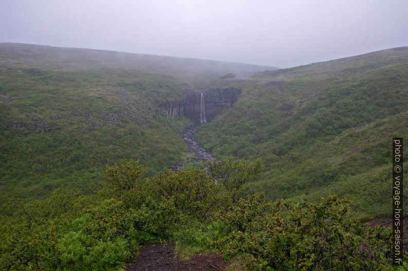 Skaftafellsheiði et le Svartifoss sous la pluie. Photo © André M. Winter